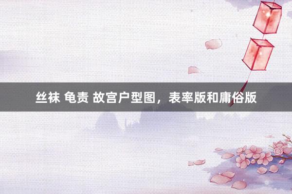 丝袜 龟责 故宫户型图，表率版和庸俗版