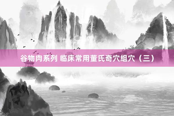 谷物肉系列 临床常用董氏奇穴组穴（三）