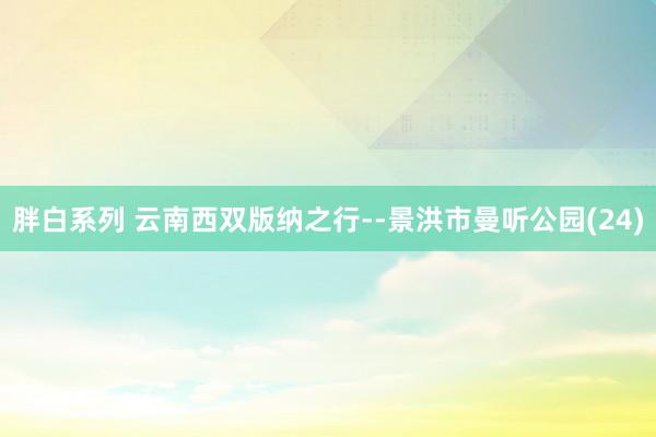 胖白系列 云南西双版纳之行--景洪市曼听公园(24)